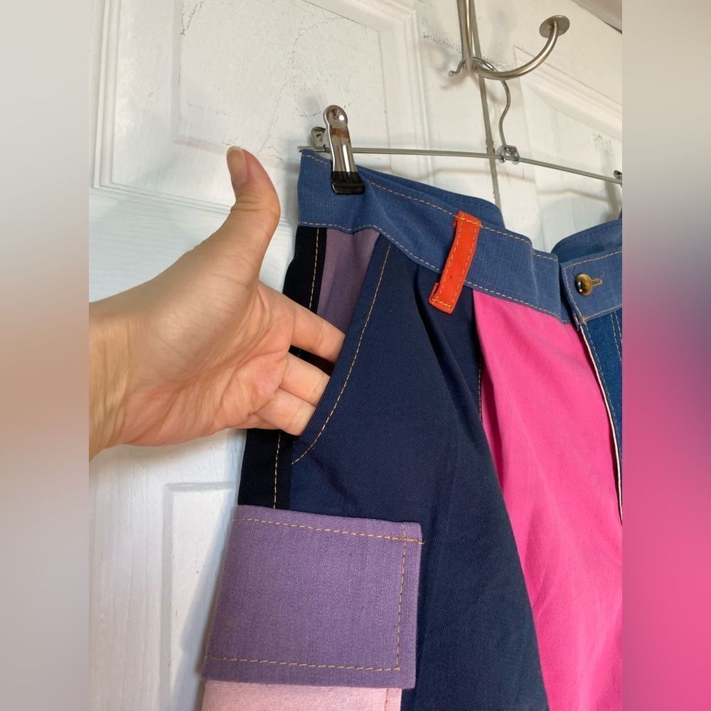 Patchwork Multicolored Cotton Shorts - image 4